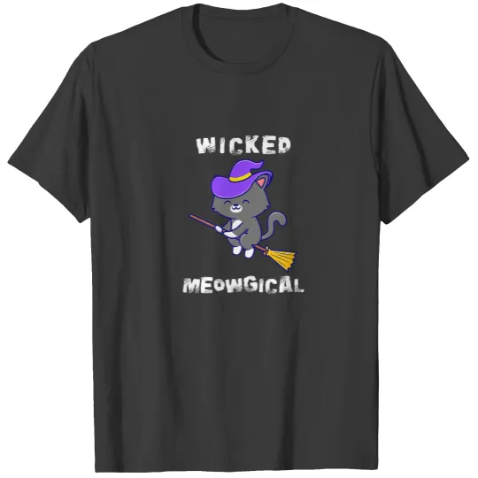 2021 Halloween Wicked Meowgical Funny Cat Witch Ha T-shirt