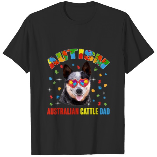 Autistic | Autism Australian Cattle Dad Puzzle T-shirt