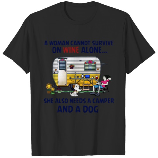 Discover Need a camper and a dog T-shirt