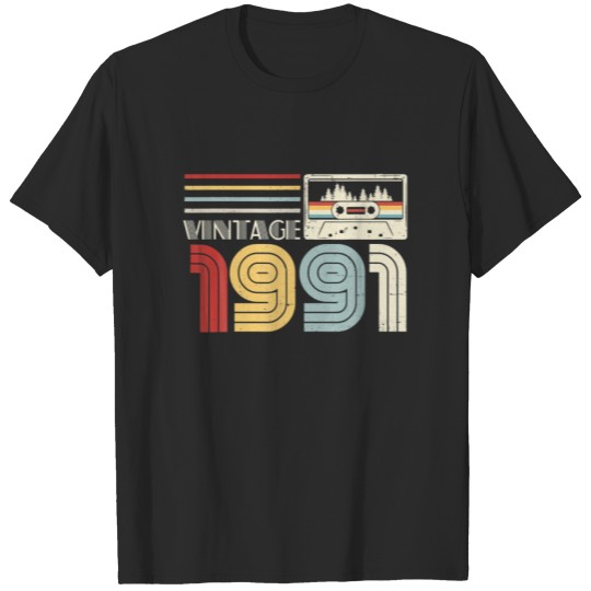 Vintage 1991 Cassette Tape 30Th Birthday 30 Years T-shirt