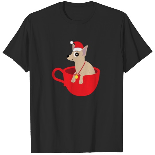 Christmas Chihuahua in a Tea Cup Polo T-shirt
