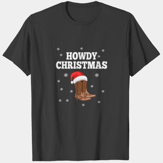 Howdy Christmas Rodeo Western Country Cowboy Cowgi T-shirt