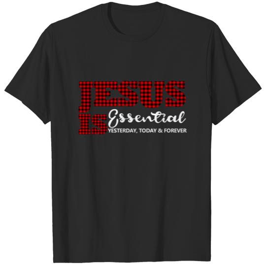 Christian Jesus Is Essential Cute Plaid T-shirt