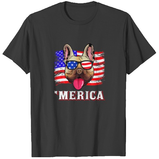 French Bulldog 4Th Of July Merica American Flag Su T-shirt