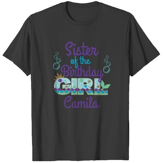 Sister of the Birthday Mermaid | Under the sea T-shirt
