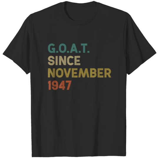Discover 75Th Birthday 75 Years Old GOAT Since November 194 T-shirt