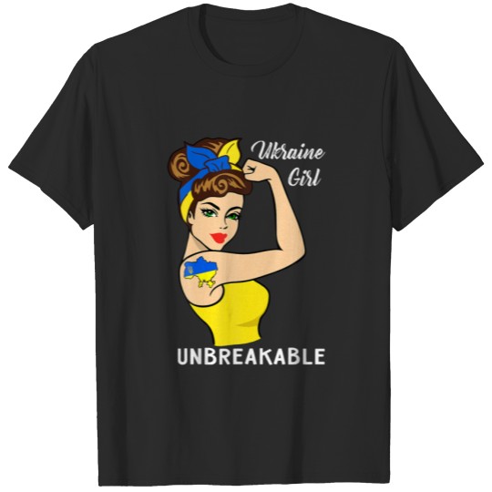 Discover Ukraine Girl Unbreakable  Ukrainian Flag Strong Wo T-shirt