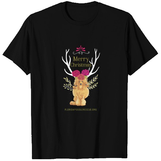 Women's Merry Christmas Poodle T-shirt