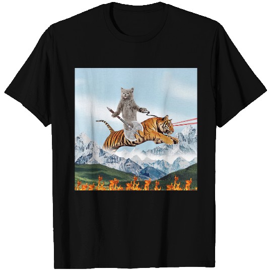 Warrior cat Riding A Tiger T-shirt