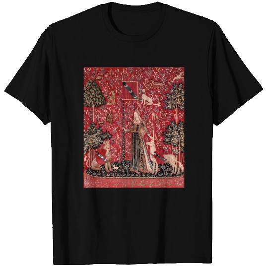 Lady and Unicorn Medieval Tapestry Touch T-shirt