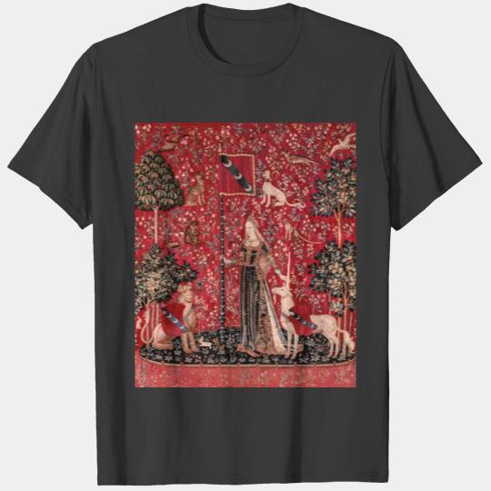 Lady and Unicorn Medieval Tapestry Touch T-shirt