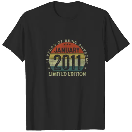 January 2011 11 Year Old Gifts For Boy Vintage 11T T-shirt