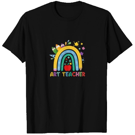 Womens Art Teacher Boho Rainbow Teacher Back To Sc T-shirt