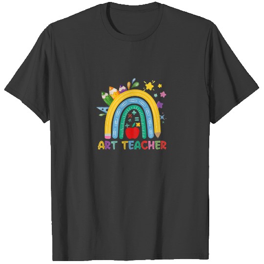 Womens Art Teacher Boho Rainbow Teacher Back To Sc T-shirt