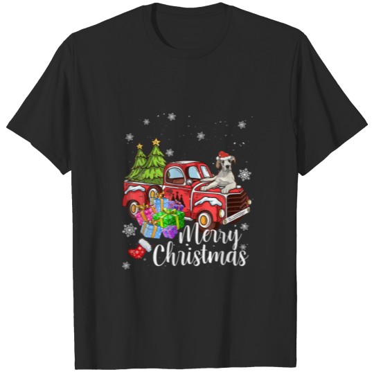 Discover Great Dane Riding Red Truck Xmas Merry Christmas T-shirt