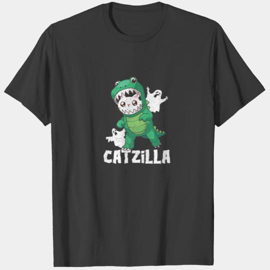 Catzilla Cute Kitten Lover Halloween Season Pet Ca T-shirt