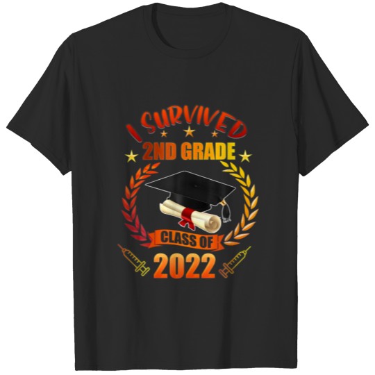 Discover I Survived 2Nd Grade Class Of 2022 Student Graduat T-shirt