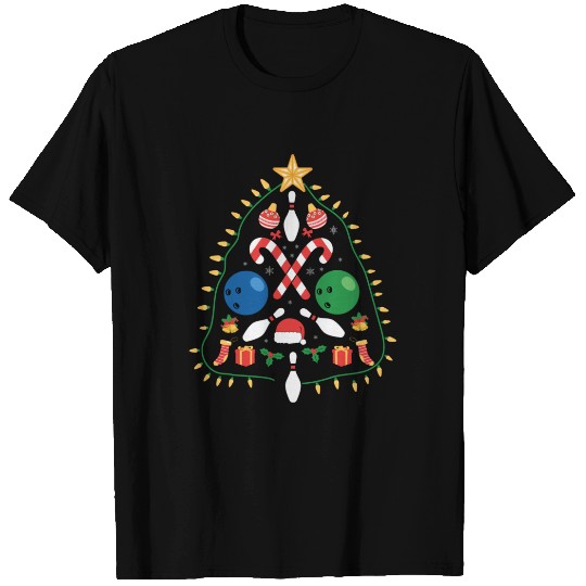 Bowling Lover Christmas Tree T-shirt