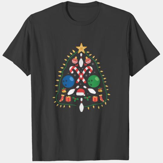 Bowling Lover Christmas Tree T-shirt