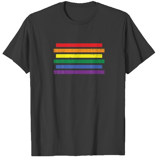 Rainbow Striped Gay Pride Symbol Flag Vintage LGBT T-shirt