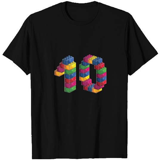 Builder 10 Year Old Building Blocks Birthday Brick T-shirt
