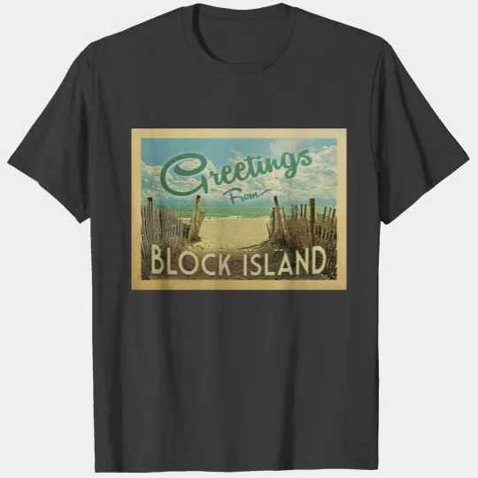 Block Island Beach Vintage Travel T-shirt