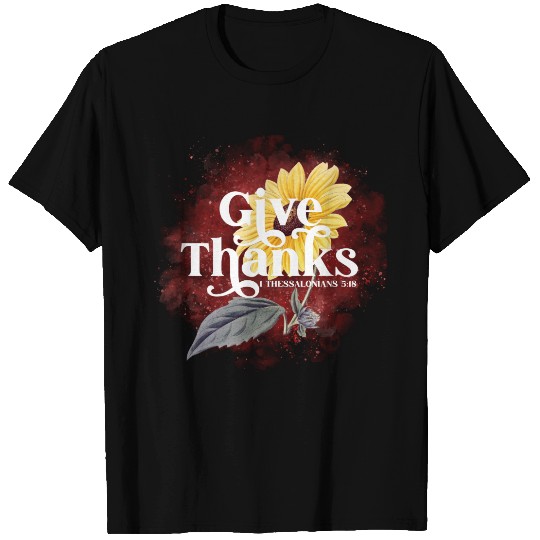 Give Thanks Sunflower Christian   Plus Size T-shirt