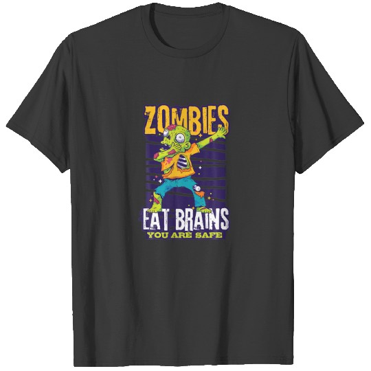 Dabbing Zombie Eat Brains Funny Halloween Costume T-shirt