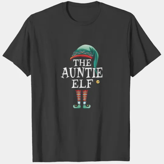 The Auntie Elf Matching Family Christmas Party Paj T-shirt