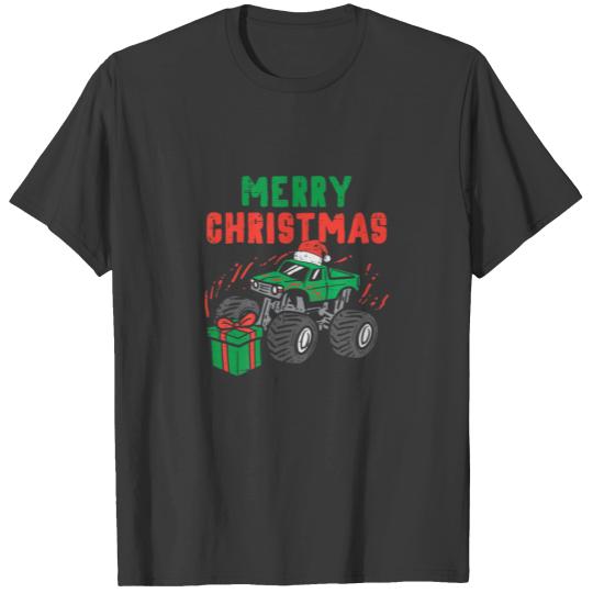 Kids Merry Christmas Monster Truck Toddler Boys Xm T-shirt