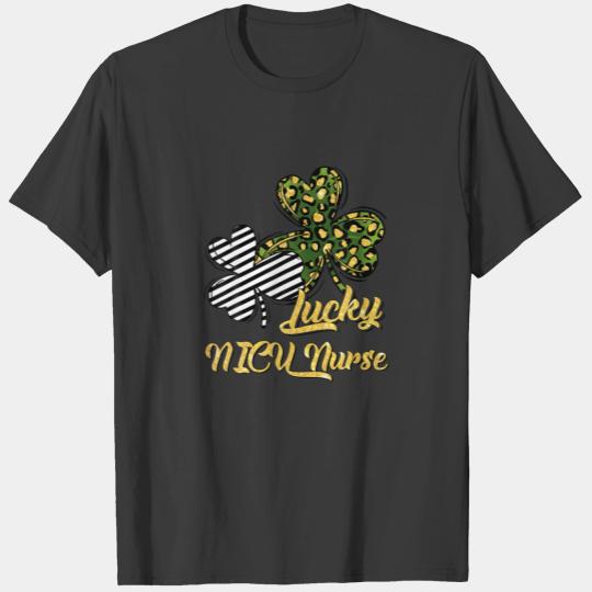 St Patrick's Day Lucky Nicu Nurse Clover Shamrock T-shirt