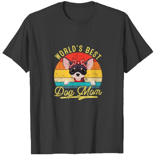 World's Best Chihuahua Dog Mom Retro Mother's Day T-shirt