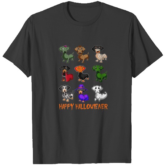 Dachshund Happy Halloweiner Funny Halloween Dogs L T-shirt