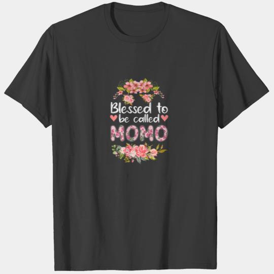 Blessed To Be Called Momo Floral Momo Mothers Day T-shirt