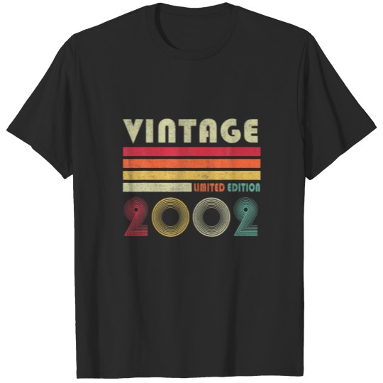 Discover Vintage 2002 20 Years Old Men Women Retro 20Th Bir T-shirt