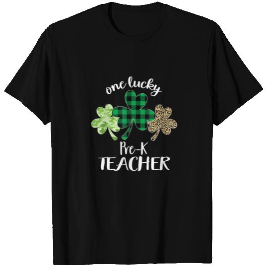 One Lucky Pre-K Teacher St Patricks Day Shamrock T-shirt