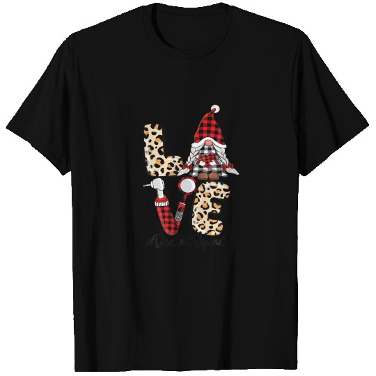 Dental Squad Gnomes Leopard Check Red Plaid Valent T-shirt