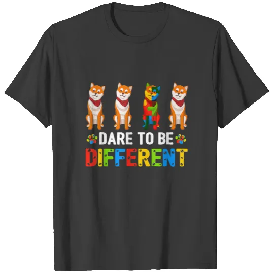 Autistic | Dare To Be Different Cute Shiba Inu Dog T-shirt
