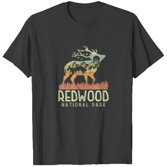 Redwood National Park Retro Mountain Vintage Men W T-shirt
