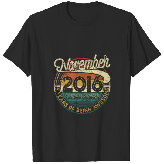 Discover 5Th Birthday Gift 5 Years Old Retro Vintage Novemb T-shirt