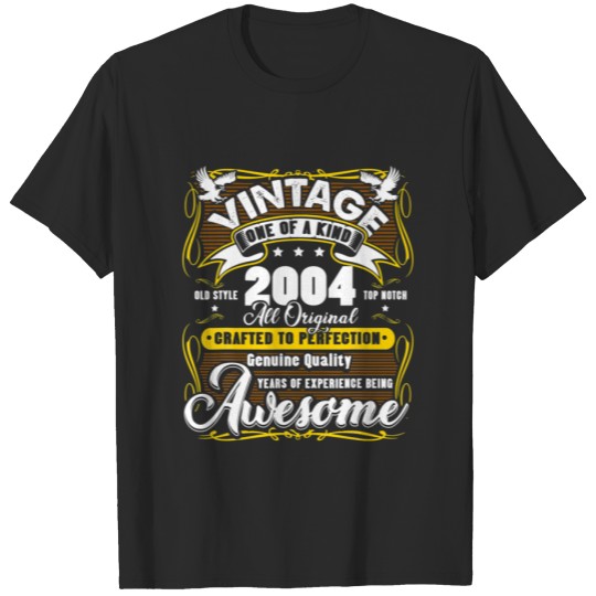 Discover Vintage Awesome 2004 18Th Birthday Gift For 18 Yea T-shirt