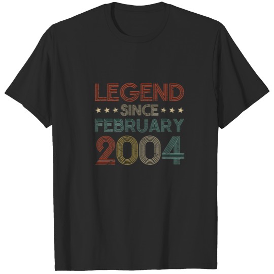 Discover Born In February 2004 Legend Since 18 Yr Old 18Th T-shirt