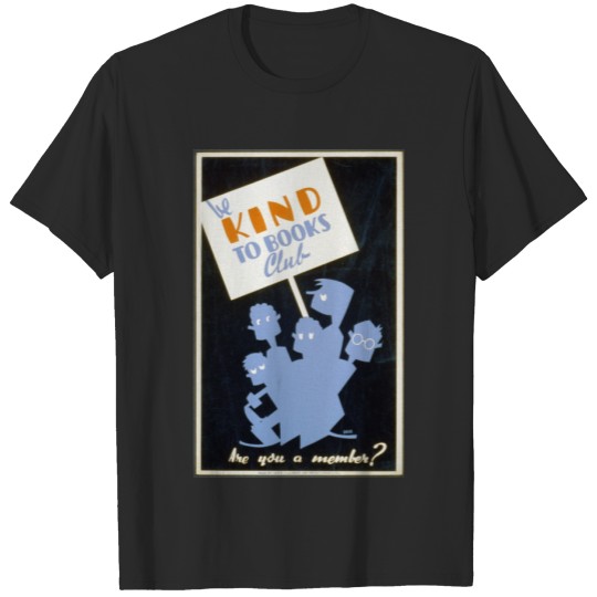 Discover Vintage Be Kind to Books Club Unisex Black T-shirt
