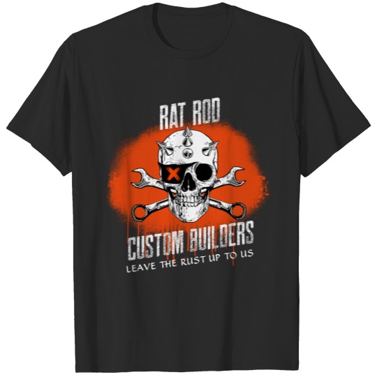 Discover Rat Rod Custom Builders Rusty Skeleton Wrenches T-shirt