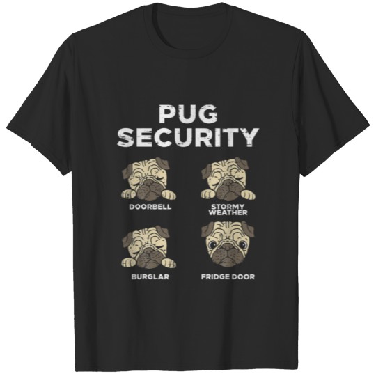 Discover Pug Security Funny Animal Pet Dog Lover Owner Men T-shirt