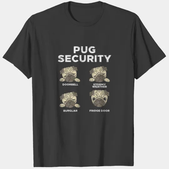 Pug Security Funny Animal Pet Dog Lover Owner Men T-shirt