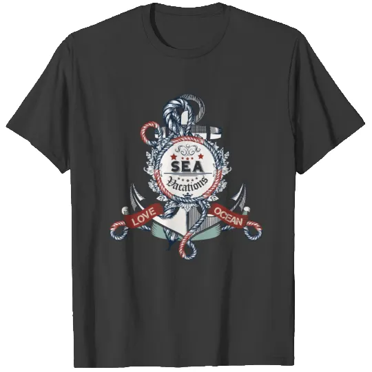 Red & Navy Blue Anchor T-shirt