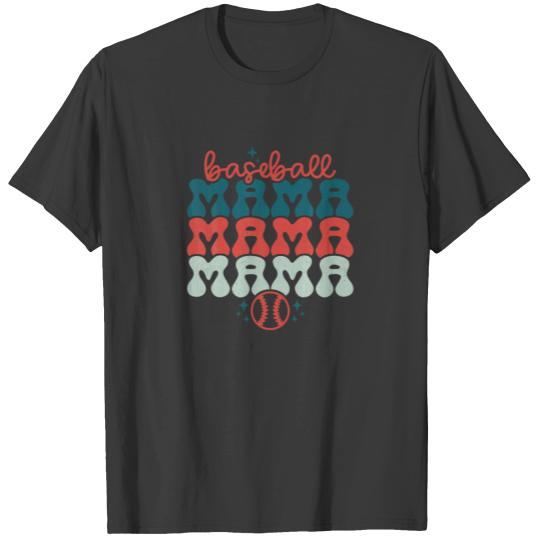Retro Vintage Baseball Mama Game Day Vibes Mother' T-shirt