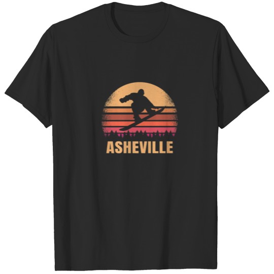 Asheville North Carolina Snowboarding Vintage NC 8 T-shirt