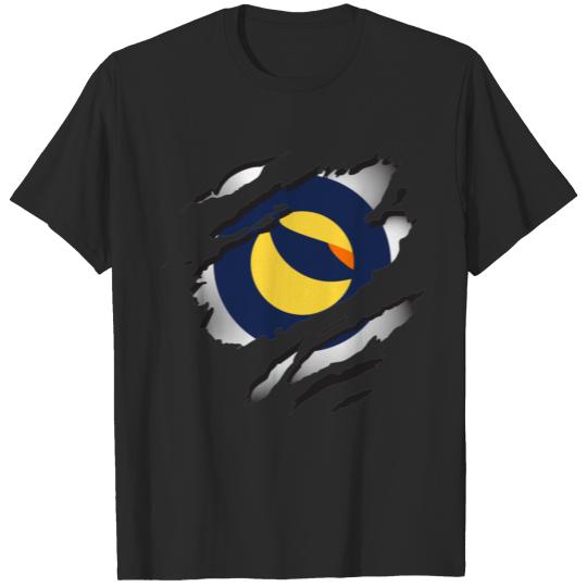 Discover Terra Luna Torn Image w/ Logo Reveal Underneath T-shirt